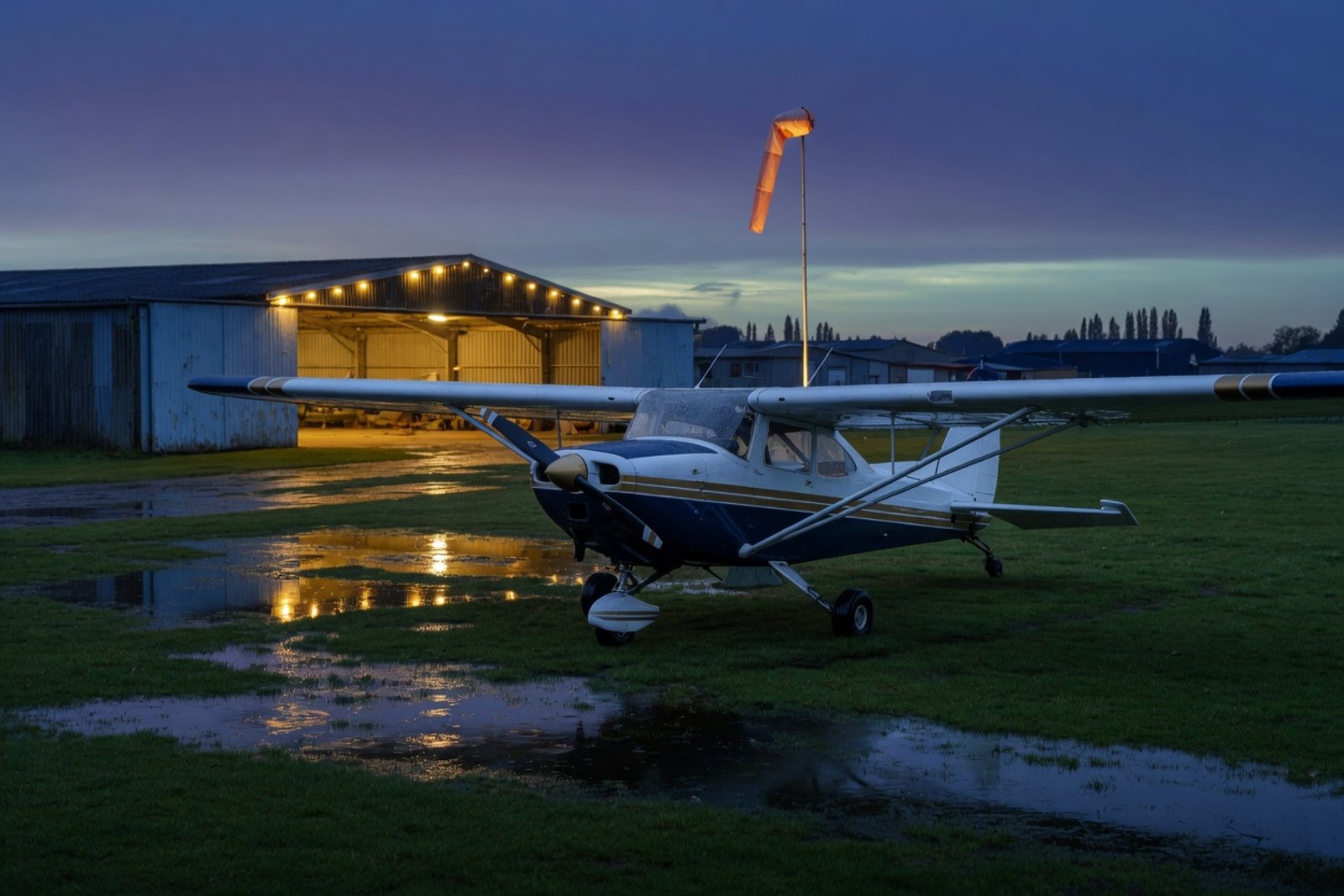 Parked by the hangars